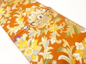 アンティーク　唐花模様織出し袋帯（材料）